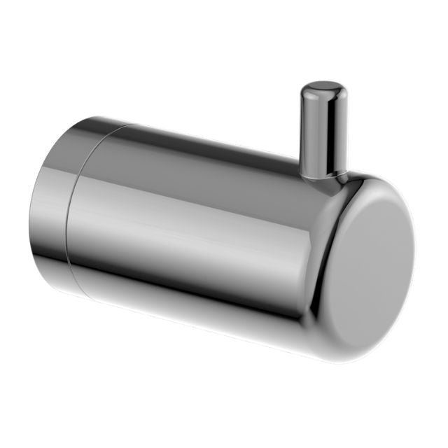 Nero Mecca Care chrome wall hook, 25mm cylindrical robe hook, wall-mounted bathroom accessory