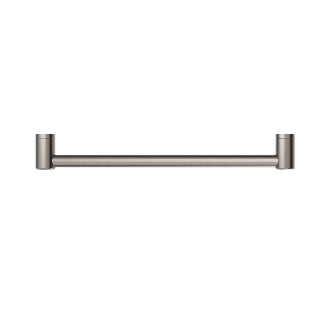 Nero Mecca Care 600mm grab rail in brushed nickel, straight wall-mounted bathroom safety rail with round ends