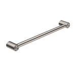Nero Mecca Care 600mm grab rail, brushed nickel stainless steel, straight wall-mounted bathroom rail with round fixings