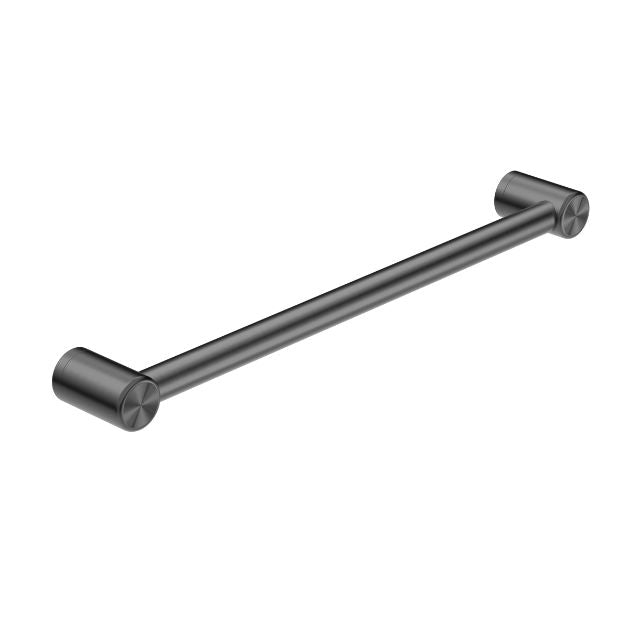 Nero Mecca Care 600mm grab rail in gunmetal, 32mm stainless steel bathroom safety rail, front view