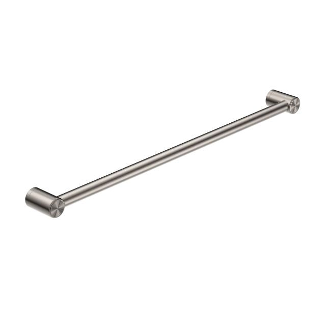 Nero Mecca Care 900mm grab rail in brushed nickel, 32mm stainless steel bathroom grab bar with round wall mounts