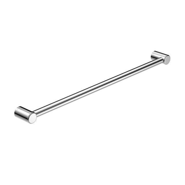 Nero Mecca Care 900mm grab rail in chrome, 32mm stainless steel, angled on a white background