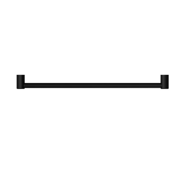 Nero Mecca Care 900mm matte black grab rail with 32mm round bar and wall brackets, shown front on on white background
