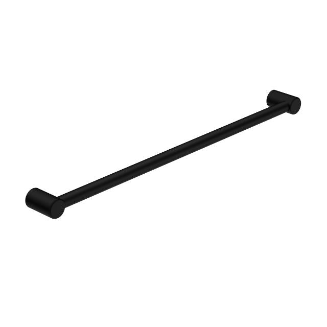 Nero Mecca Care 900mm matte black grab rail with 32mm round bar and cylindrical wall mounts
