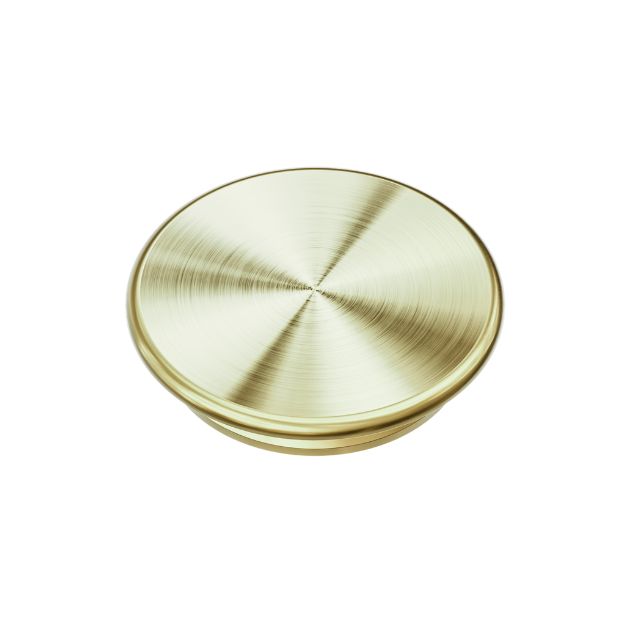 Nero Mecca Care brushed gold 32mm grab rail cap, round stainless steel bathroom accessory