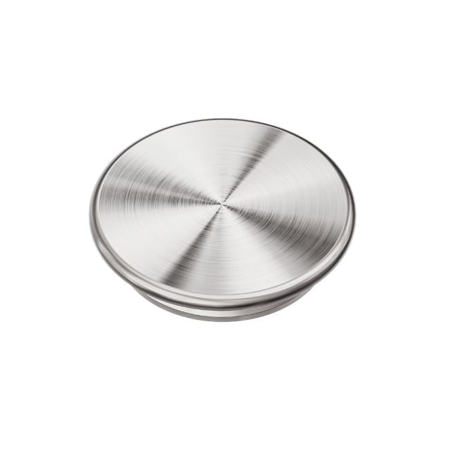 Nero Mecca Care 32mm grab rail cap, brushed nickel stainless steel, round detail view