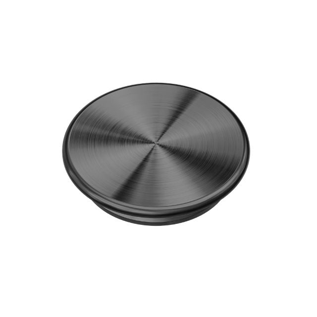 Nero Mecca Care 32mm grab rail cap in gunmetal, round stainless steel end cap on white background