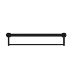 Nero Mecca Care matte black grab rail with towel holder, 600mm, front view