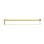 Nero Mecca Care 900mm grab rail with towel holder in brushed gold, front view on white background