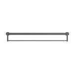 Nero Mecca Care 900mm grab rail with towel holder in gunmetal, shown front on on a white background