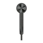 Nero Mecca Care basin mixer tap in gun metal, round lever handle shown front on
