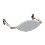 Nero Mecca Care DDA toilet backrest in brushed bronze, with oval padded support bar for accessible bathroom use
