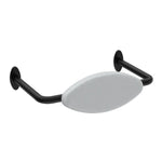 Nero Mecca Care DDA toilet backrest in matte black with contoured grey backrest on a white background