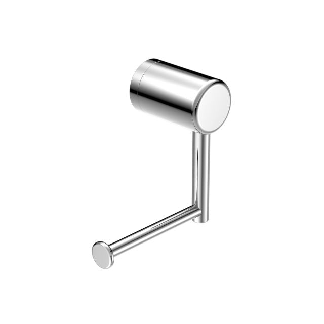 Nero Mecca Care chrome toilet roll holder with support bar, wall-mounted stainless steel bathroom accessory