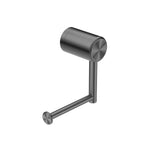 Nero Mecca Care gunmetal toilet roll holder, heavy duty stainless steel bathroom grab rail, side view