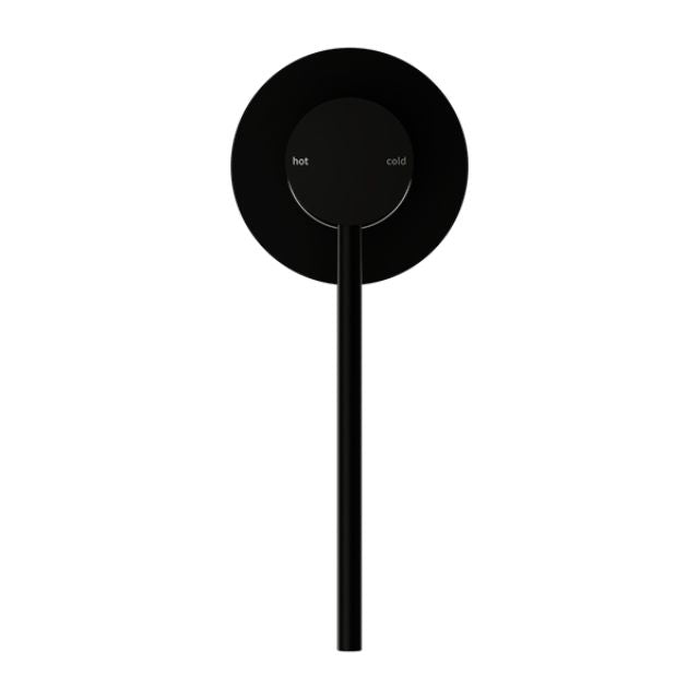 Nero Mecca Care wall-mounted shower mixer in matte black with round plate and single lever handle