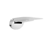 Nero Mecca Care fold-up shower seat in chrome, wall-mounted and folded flat against a white background