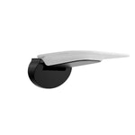 Nero Mecca Care fold-up shower seat in matte black with grey seat, side view against white background