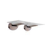 Nero Mecca Care fold-down shower seat in brushed bronze, side view with two wall-mounted brackets on white background
