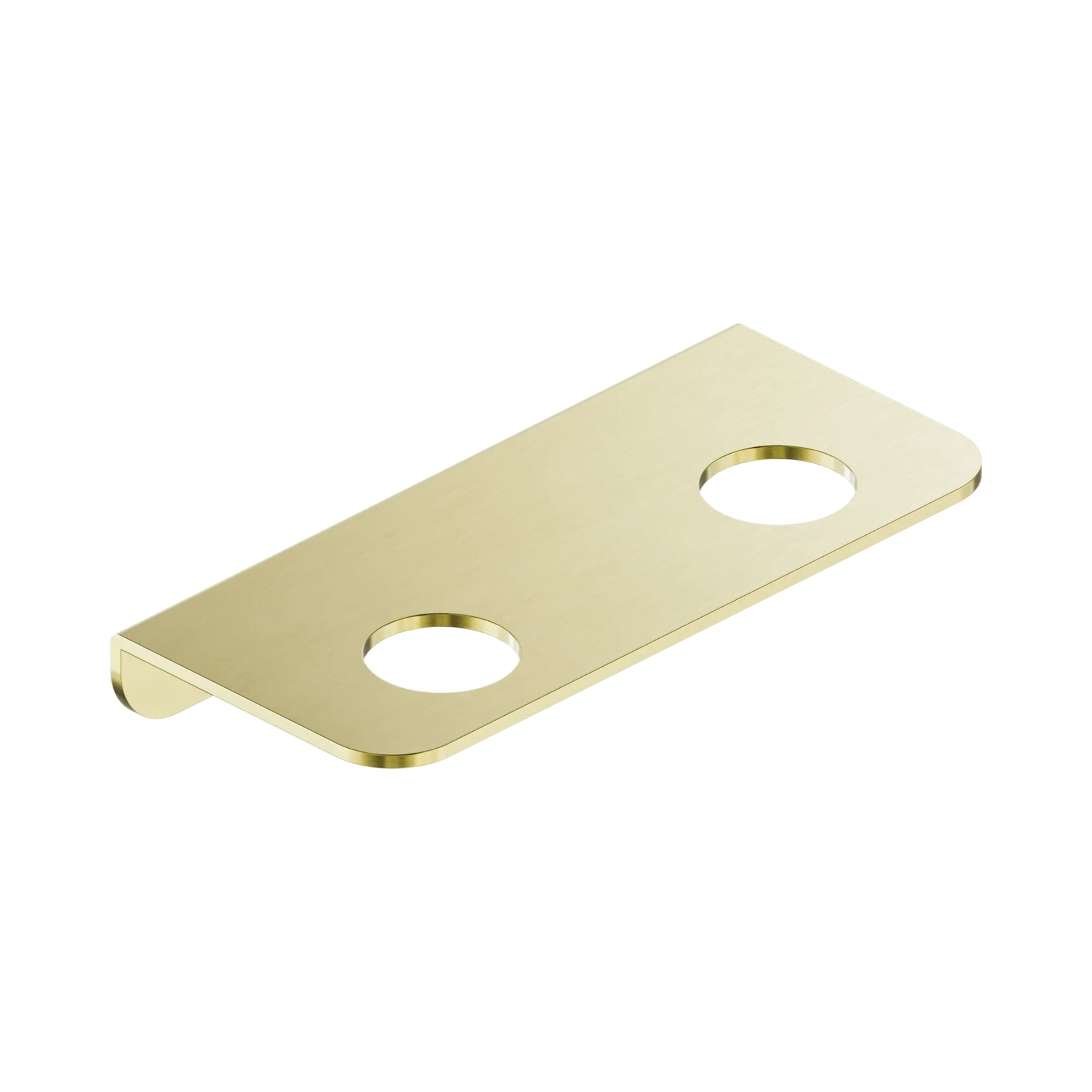 Nero Mecca double soap bottle holder in brushed gold, a wall-mounted bathroom accessory with two bottle openings