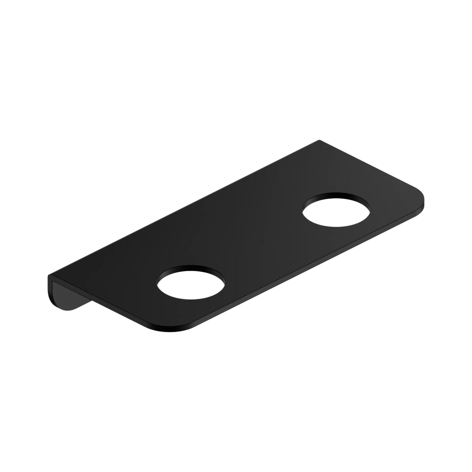 Nero Mecca matte black double soap bottle holder bracket, wall-mounted bathroom accessory, angled view