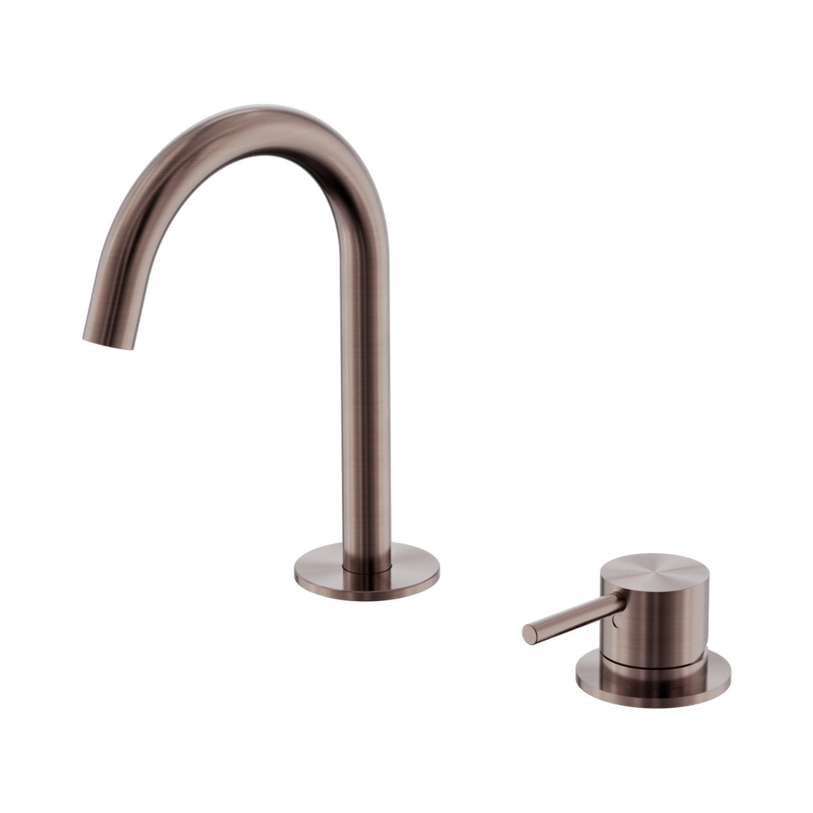 Nero Mecca hob basin mixer set with arc spout and separate handle in brushed bronze