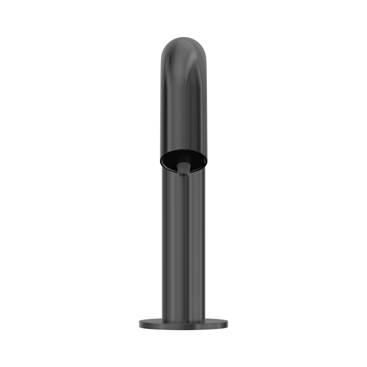 Nero Mecca hob mounted sensor soap dispenser in gun metal, front view on white background
