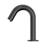 Nero Mecca hob mounted sensor soap dispenser in gun metal, shown in side view on white background