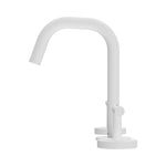 Nero Mecca matte white basin set with edge spout and lever handle, shown in a clean front product view