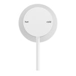 Nero Mecca shower mixer in matte white with 60mm round plate and single lever, front view on white background