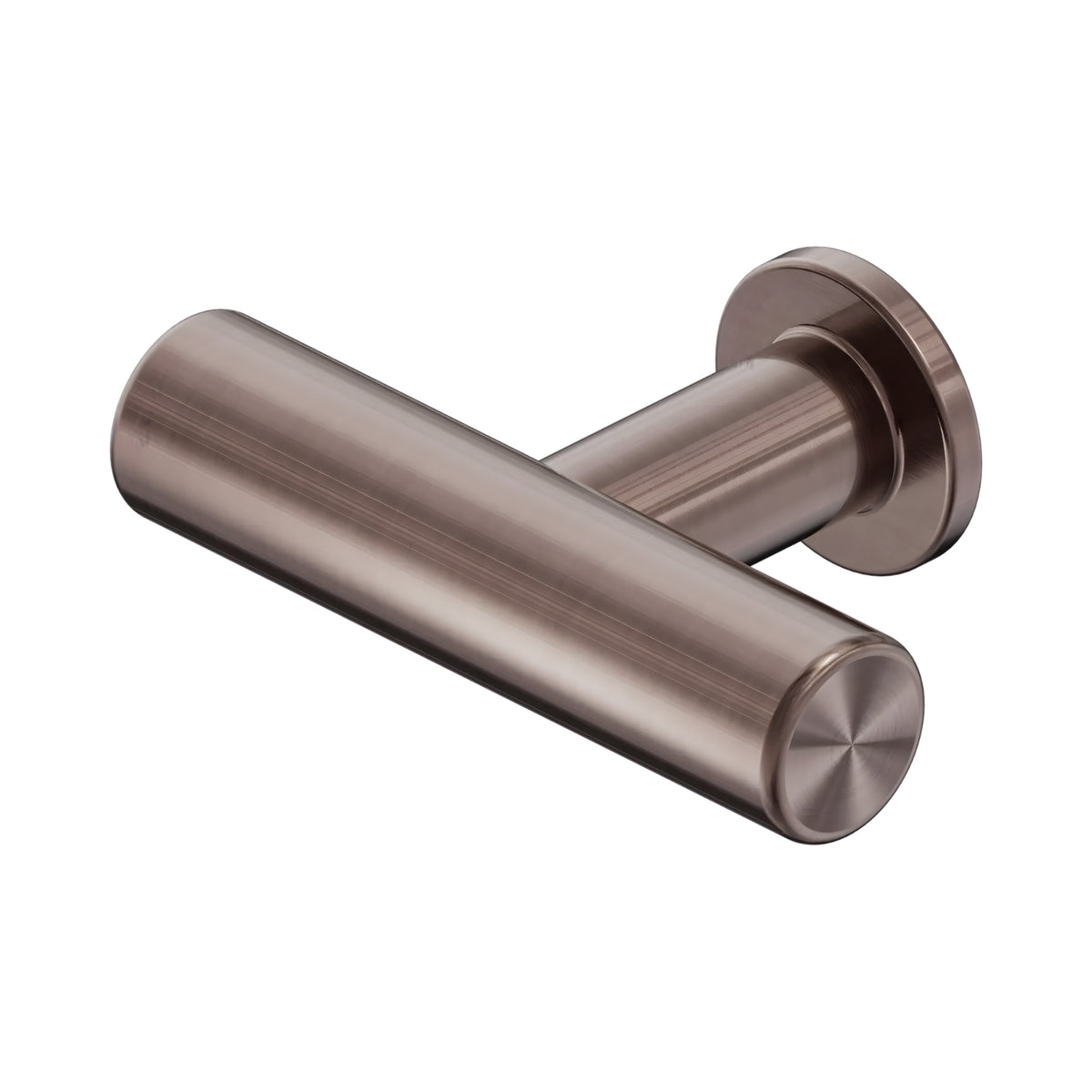 Nero Mecca T-Pull cabinet handle in brushed bronze, shown in a close-up on white background
