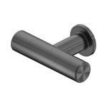 Nero Mecca T-Pull cabinet handle in gun metal, stainless steel, shown on white background