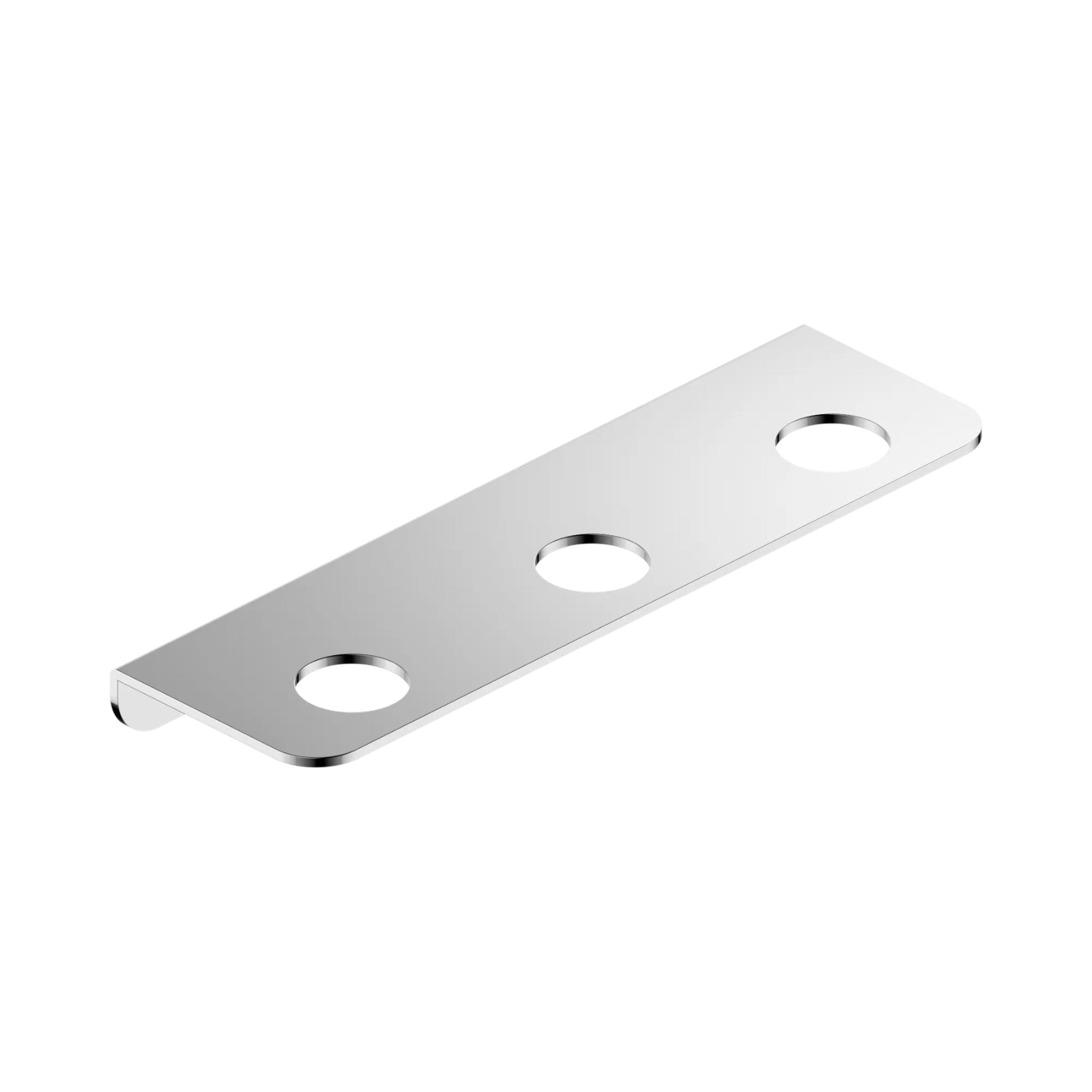 Nero Mecca chrome stainless steel triple soap bottle holder, rectangular wall plate with three holes