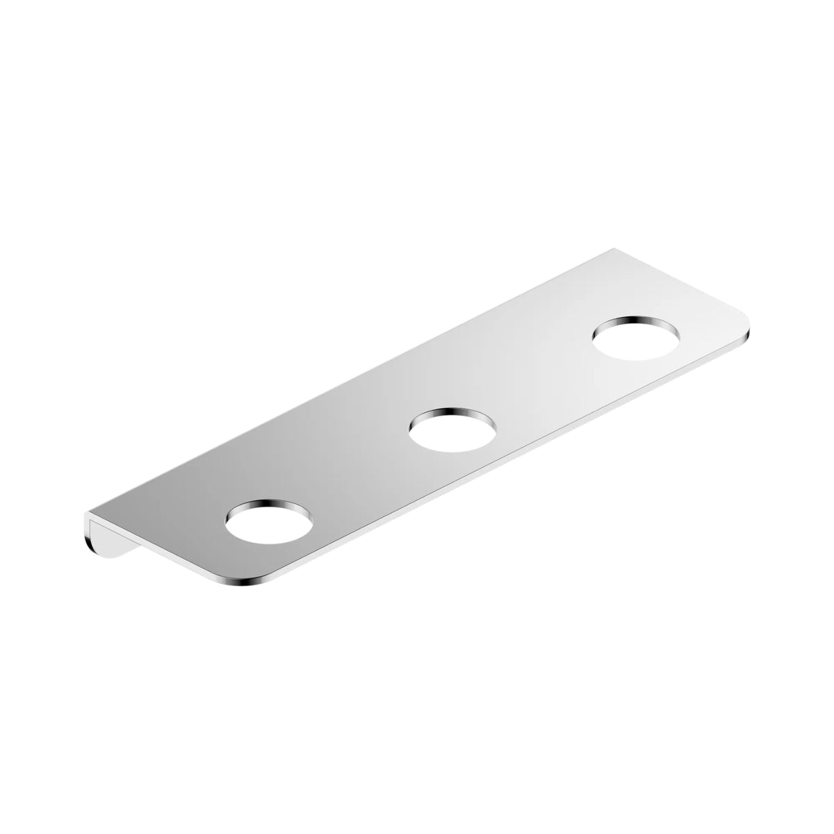 Nero Mecca chrome stainless steel triple soap bottle holder, rectangular wall plate with three holes