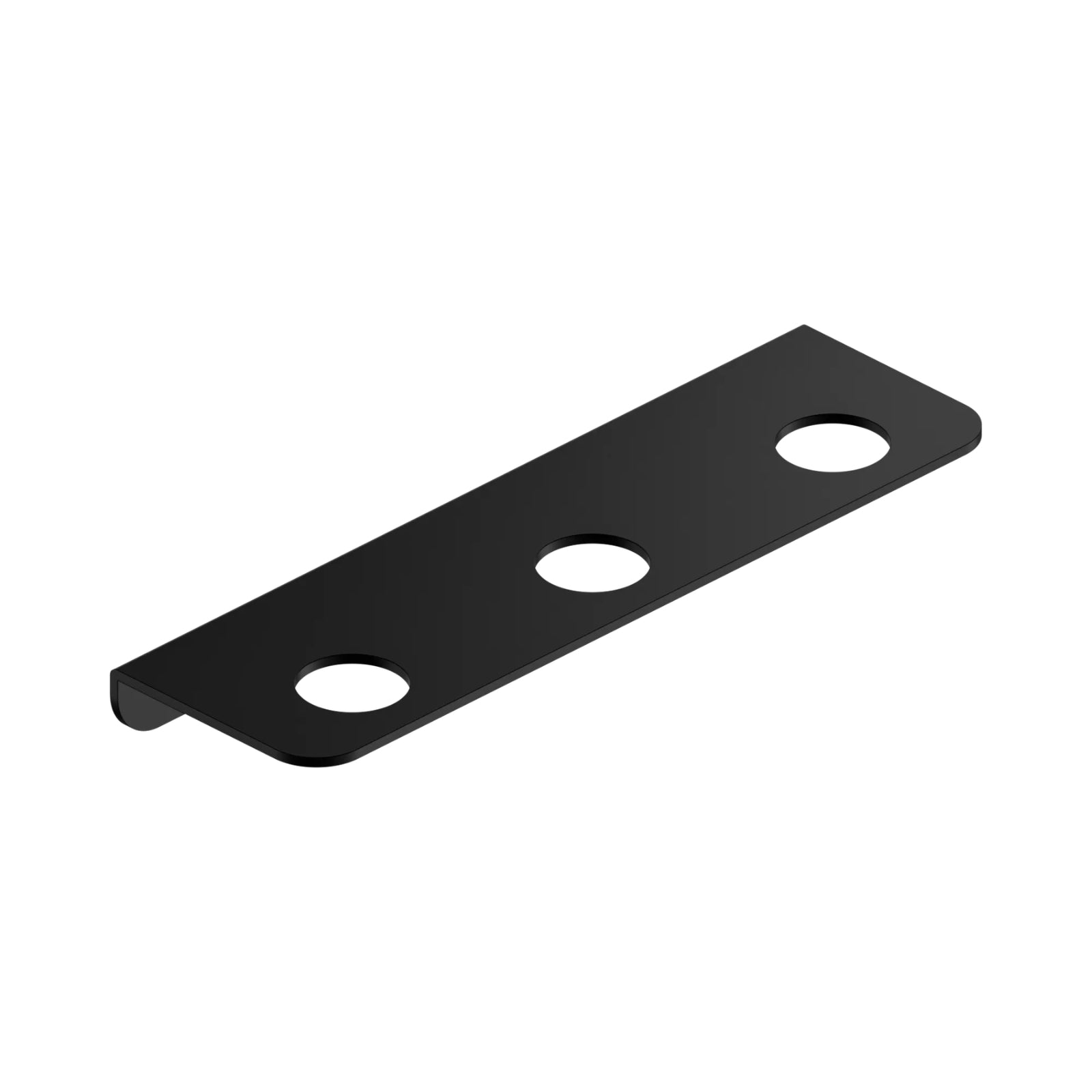 Nero Mecca matte black triple soap bottle holder, rectangular wall-mounted shelf with three cut-outs