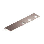Nero Mecca brushed bronze triple soap bottle holder shelf, rectangular stainless steel bathroom accessory, angled view