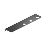 Nero Mecca gunmetal soap bottle holder shelf, rectangular wall-mounted bathroom accessory with three bottle holes