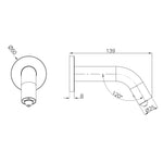 Nero Mecca wall mounted soap sensor dispenser technical drawing, showing front and side views with dimensions and 60mm round plate