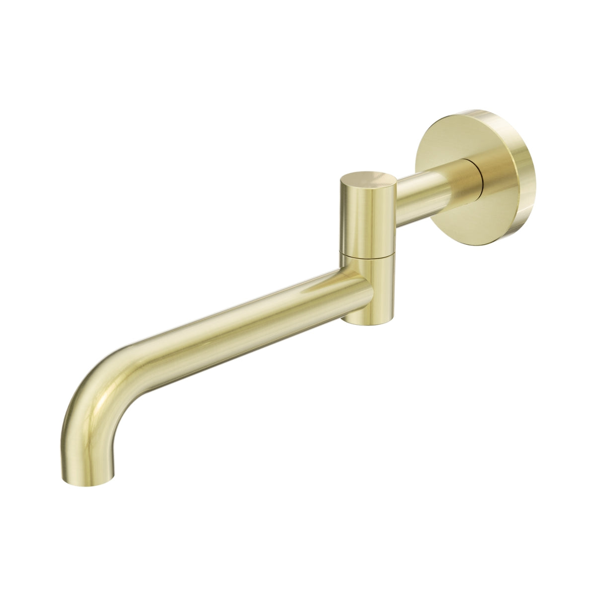 Nero Mecca Wall Mounted Swivel Bath Spout Only 225mm II - Brushed Gold