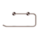 Nero New Mecca hand towel rail in brushed bronze, wall-mounted rectangular bathroom accessory with round fixings