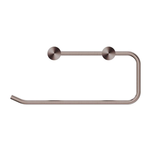 Nero New Mecca hand towel rail in brushed bronze, wall-mounted rectangular bathroom accessory with round fixings