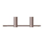Nero New Mecca brushed bronze hand towel rail, front view on white background