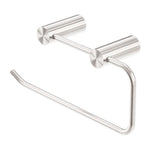 Nero New Mecca brushed nickel hand towel rail, single stainless steel wall-mounted rail on white background
