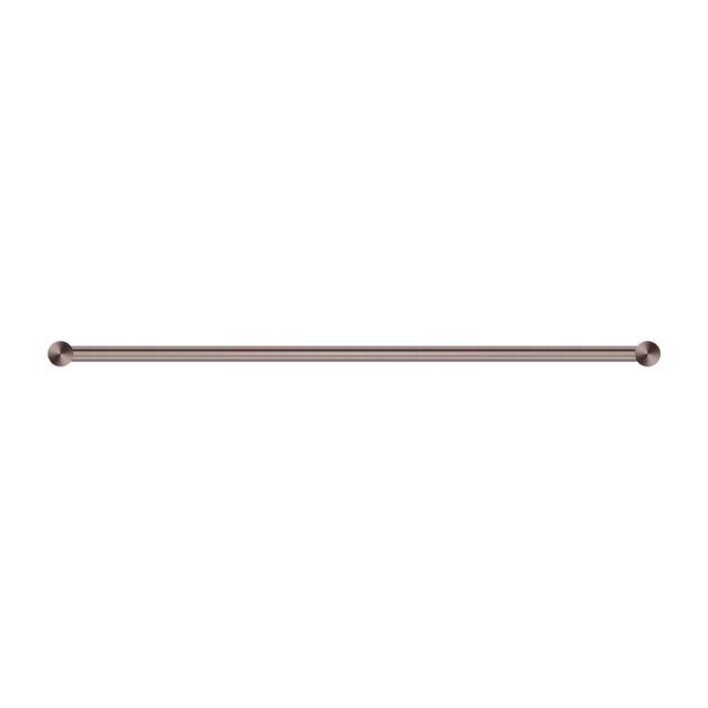 Nero New Mecca 600mm single towel rail in brushed bronze, wall-mounted with round end caps