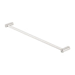 Nero New Mecca single towel rail, 600mm, brushed nickel, modern straight bar bathroom accessory