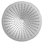 Nero Opal 250mm round shower head in chrome, front view with single-function spray nozzles