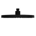 Nero Opal matte black round 250mm shower head, side view with slim profile