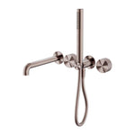Nero Opal progressive shower system with separate plate and 230mm wall-mounted spout, brushed bronze finish