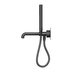 Nero Opal progressive shower system with 230mm spout in graphite, wall-mounted, shown front on white background