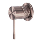 Nero Opal shower mixer in brushed bronze, wall-mounted with 60mm round plate and single handle